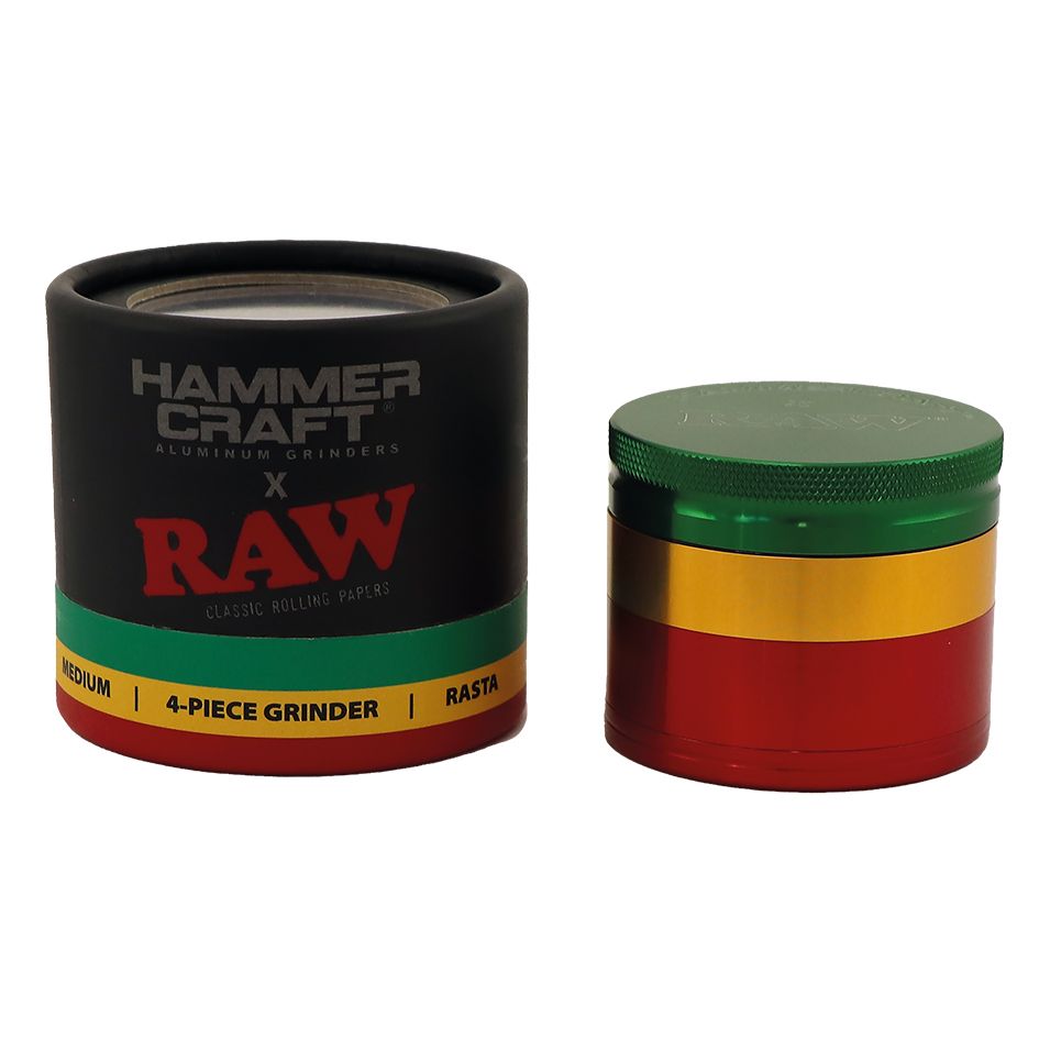 RAW Hammer Craft Alluminio medio Grinder 4 parti - 55 mm