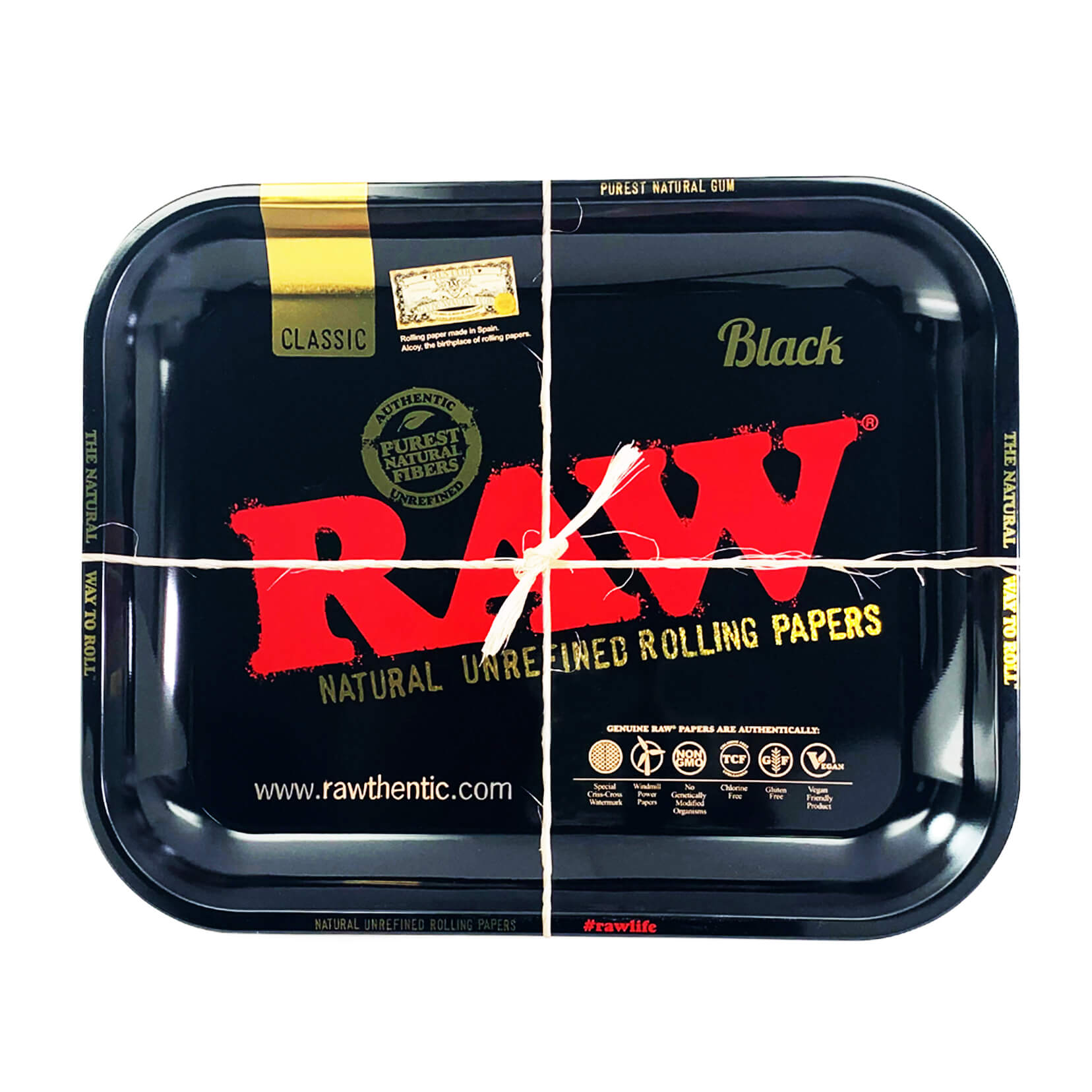 Vassoio per rollare in metallo nero RAW