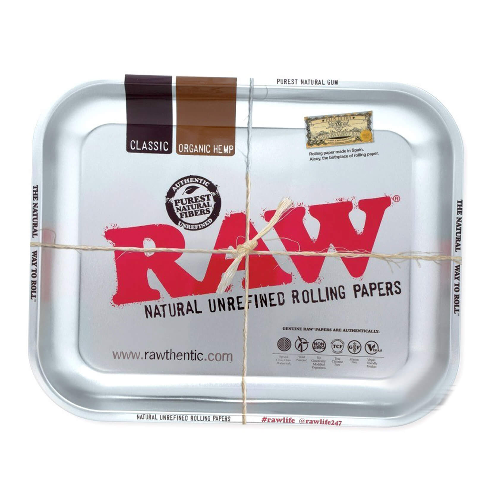 RAW - Vassoio per rollare in argento metallizzato