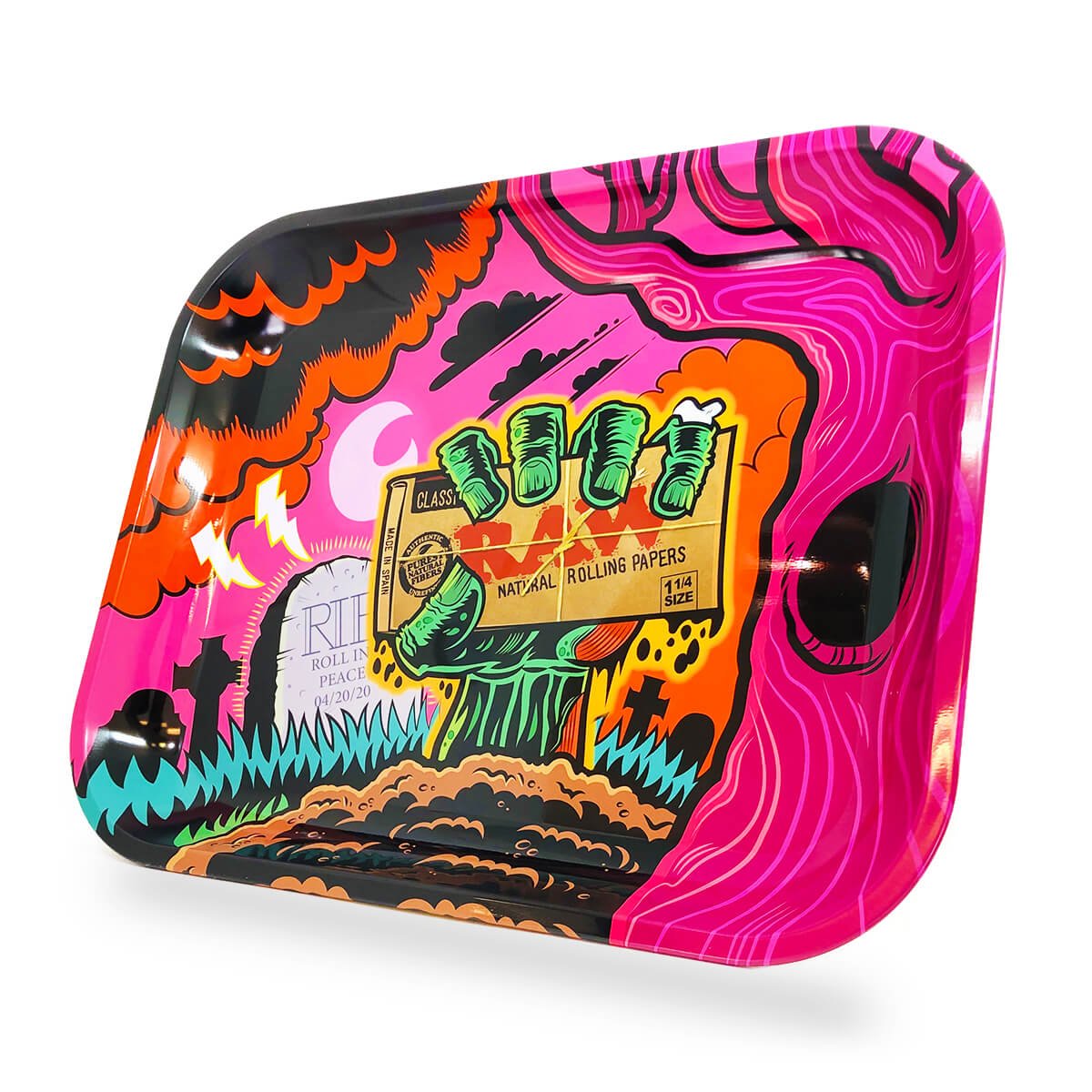 Vassoio per rollare in metallo RAW Zombie grande